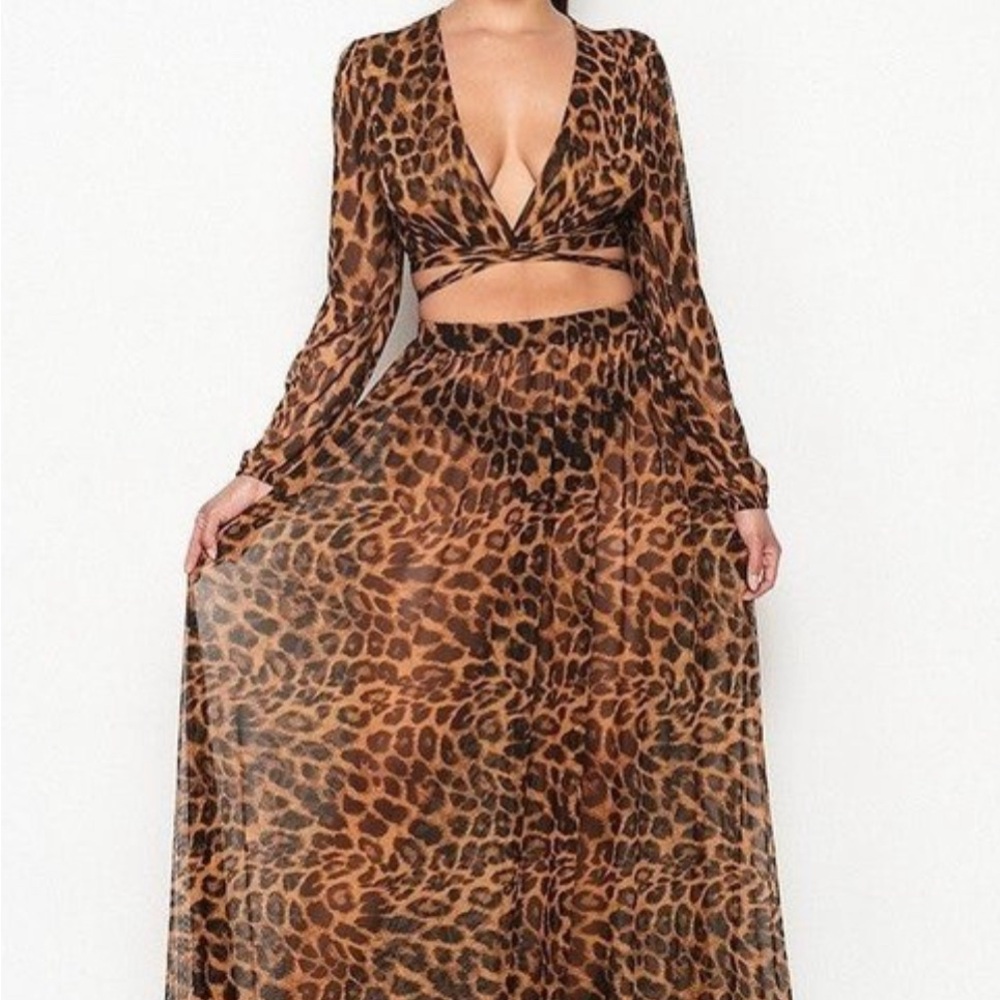 Leopard Print Maxi Skirt